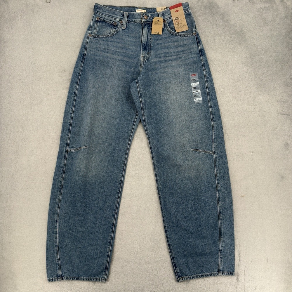 Levi's Jeans Cinch Barrel Womens W29 L33 Light Wash High Rise Relaxed Tapered
